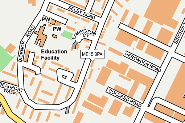ME15 9PA map - OS OpenMap – Local (Ordnance Survey)