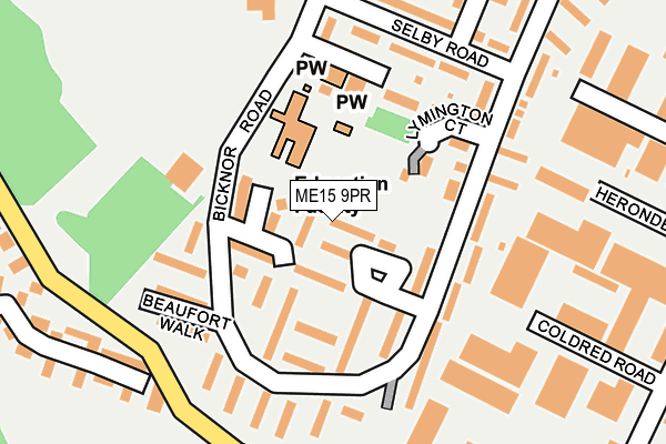 ME15 9PR map - OS OpenMap – Local (Ordnance Survey)