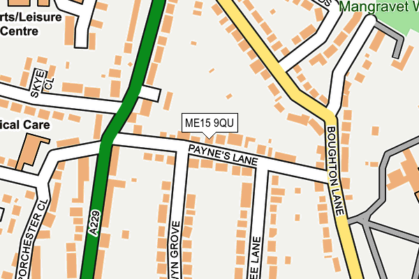 ME15 9QU map - OS OpenMap – Local (Ordnance Survey)