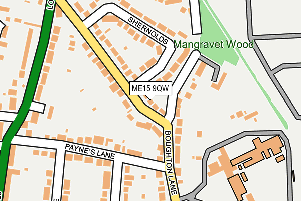 ME15 9QW map - OS OpenMap – Local (Ordnance Survey)