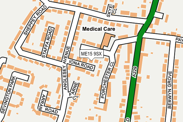 ME15 9SX map - OS OpenMap – Local (Ordnance Survey)