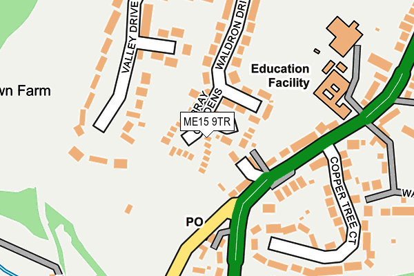 ME15 9TR map - OS OpenMap – Local (Ordnance Survey)