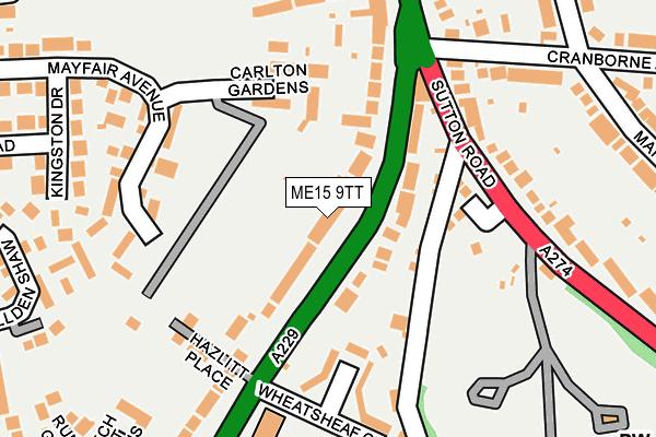 ME15 9TT map - OS OpenMap – Local (Ordnance Survey)
