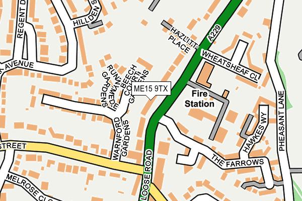 ME15 9TX map - OS OpenMap – Local (Ordnance Survey)