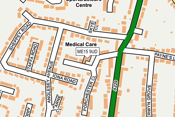 ME15 9UD map - OS OpenMap – Local (Ordnance Survey)
