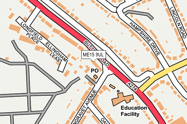 ME15 9UL map - OS OpenMap – Local (Ordnance Survey)