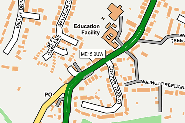 ME15 9UW map - OS OpenMap – Local (Ordnance Survey)