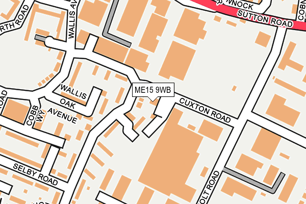 ME15 9WB map - OS OpenMap – Local (Ordnance Survey)