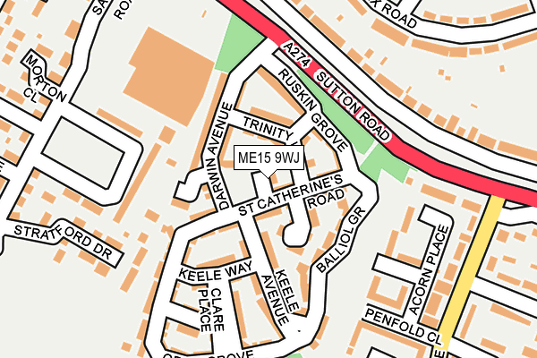ME15 9WJ map - OS OpenMap – Local (Ordnance Survey)