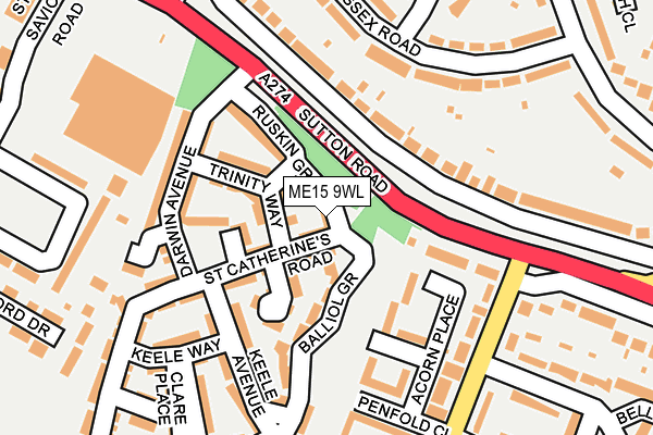 ME15 9WL map - OS OpenMap – Local (Ordnance Survey)