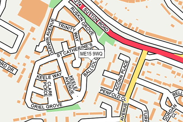 ME15 9WQ map - OS OpenMap – Local (Ordnance Survey)