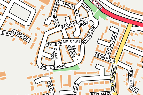 ME15 9WU map - OS OpenMap – Local (Ordnance Survey)