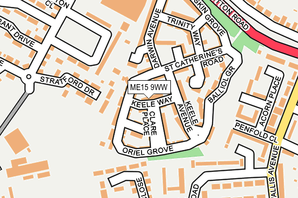 ME15 9WW map - OS OpenMap – Local (Ordnance Survey)