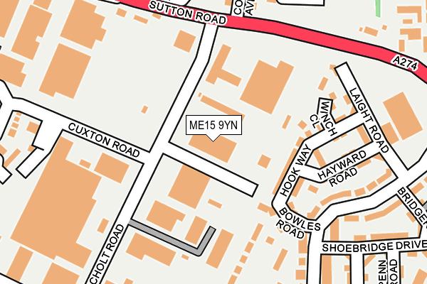 ME15 9YN map - OS OpenMap – Local (Ordnance Survey)