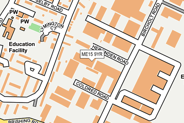ME15 9YR map - OS OpenMap – Local (Ordnance Survey)