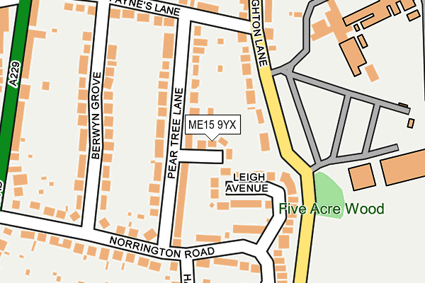 ME15 9YX map - OS OpenMap – Local (Ordnance Survey)
