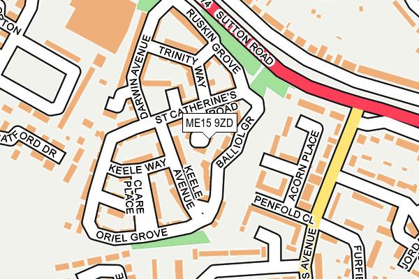 ME15 9ZD map - OS OpenMap – Local (Ordnance Survey)
