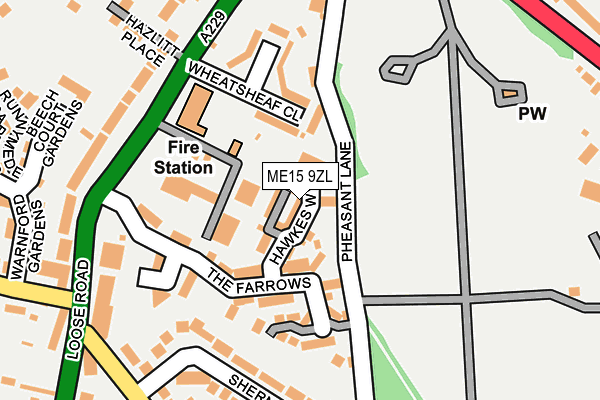 ME15 9ZL map - OS OpenMap – Local (Ordnance Survey)
