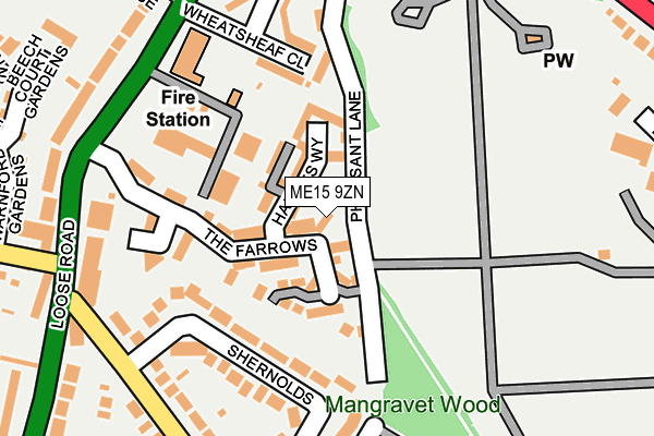 ME15 9ZN map - OS OpenMap – Local (Ordnance Survey)