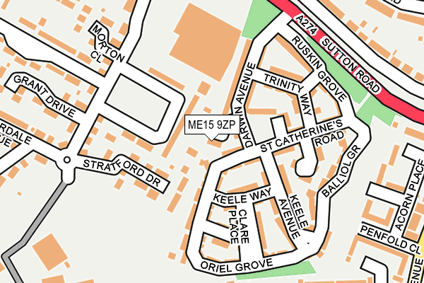 ME15 9ZP map - OS OpenMap – Local (Ordnance Survey)