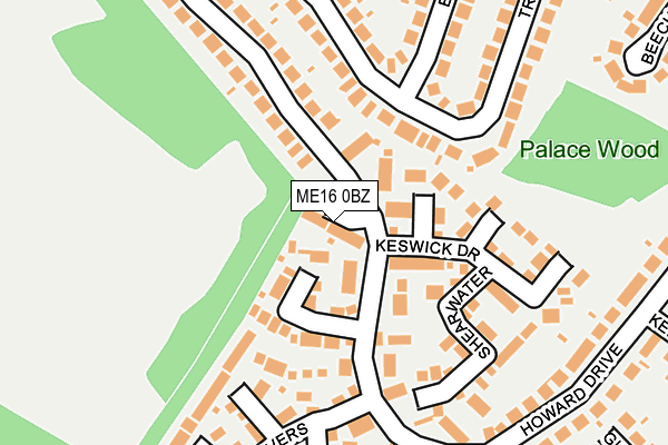 ME16 0BZ map - OS OpenMap – Local (Ordnance Survey)