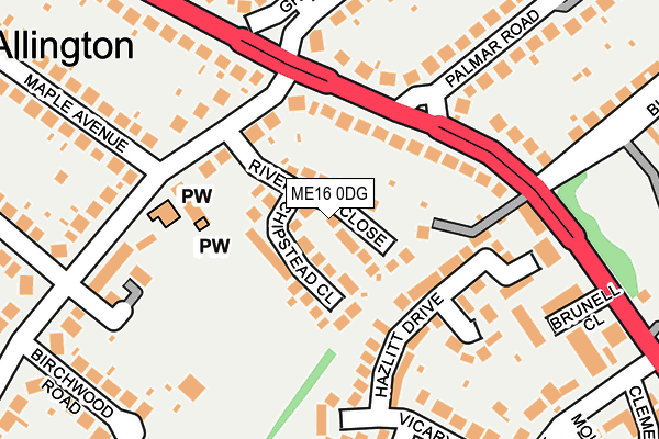 ME16 0DG map - OS OpenMap – Local (Ordnance Survey)