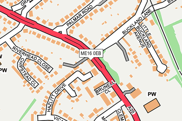 ME16 0EB map - OS OpenMap – Local (Ordnance Survey)