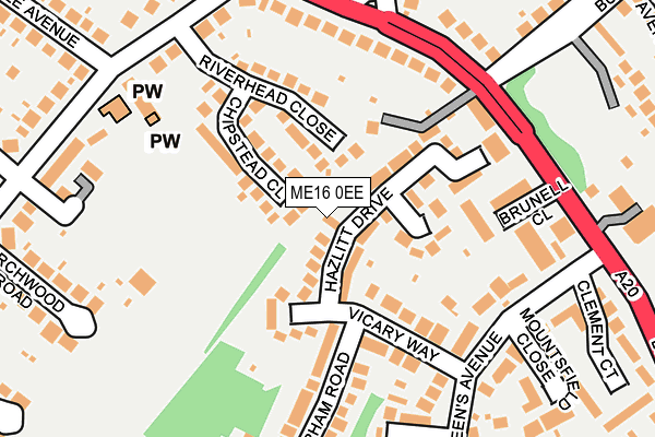 ME16 0EE map - OS OpenMap – Local (Ordnance Survey)