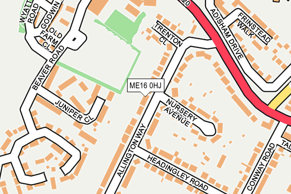 ME16 0HJ map - OS OpenMap – Local (Ordnance Survey)