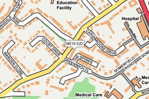 ME16 0JD map - OS OpenMap – Local (Ordnance Survey)