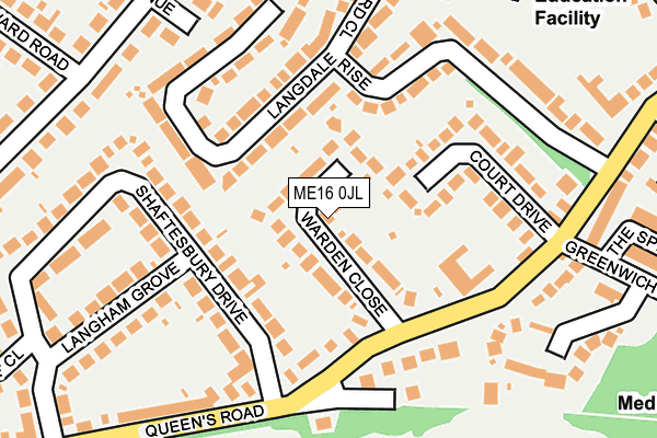 ME16 0JL map - OS OpenMap – Local (Ordnance Survey)
