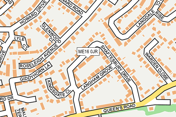 ME16 0JR map - OS OpenMap – Local (Ordnance Survey)