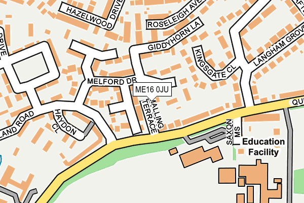 ME16 0JU map - OS OpenMap – Local (Ordnance Survey)