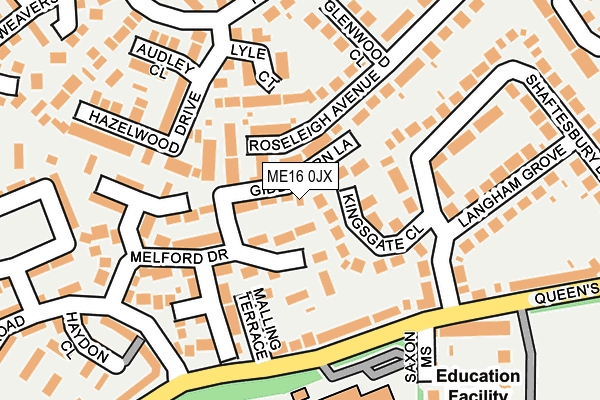 ME16 0JX map - OS OpenMap – Local (Ordnance Survey)