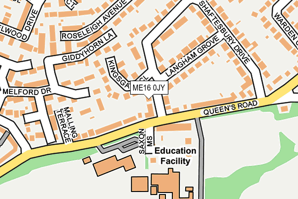 ME16 0JY map - OS OpenMap – Local (Ordnance Survey)