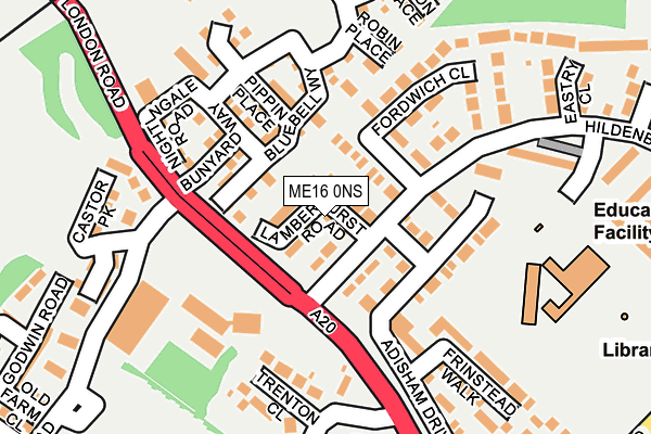 ME16 0NS map - OS OpenMap – Local (Ordnance Survey)