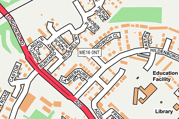 ME16 0NT map - OS OpenMap – Local (Ordnance Survey)