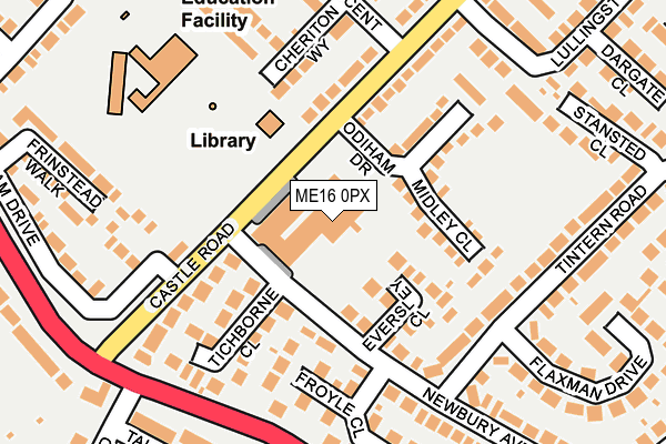 ME16 0PX map - OS OpenMap – Local (Ordnance Survey)