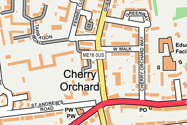 ME16 0US map - OS OpenMap – Local (Ordnance Survey)
