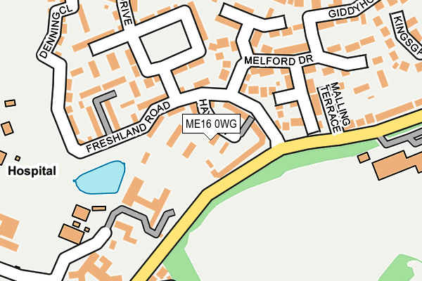 ME16 0WG map - OS OpenMap – Local (Ordnance Survey)