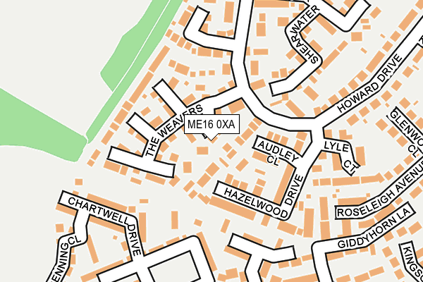 ME16 0XA map - OS OpenMap – Local (Ordnance Survey)
