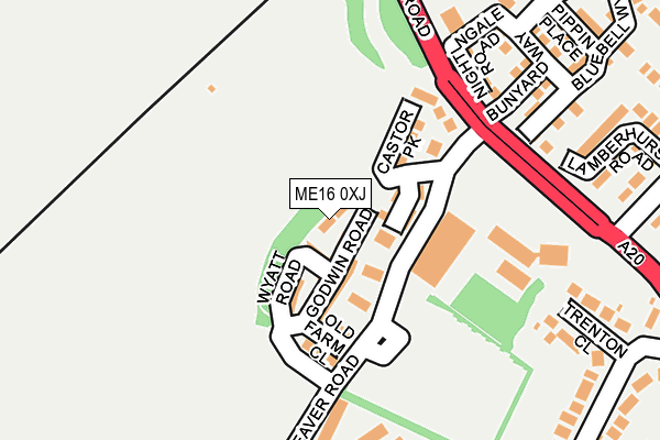 ME16 0XJ map - OS OpenMap – Local (Ordnance Survey)