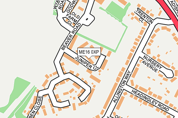 ME16 0XP map - OS OpenMap – Local (Ordnance Survey)