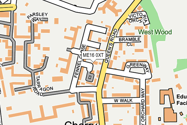 ME16 0XT map - OS OpenMap – Local (Ordnance Survey)