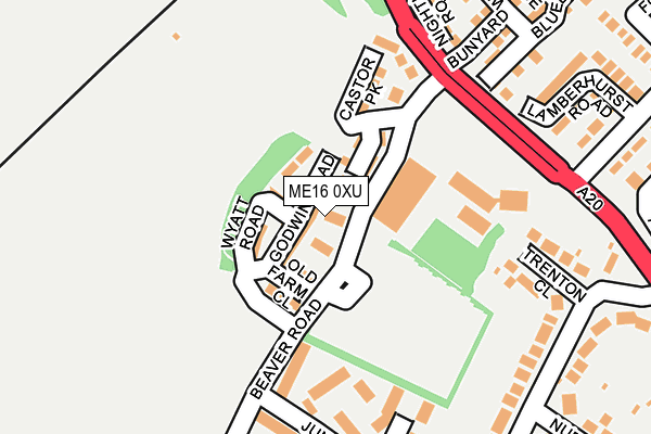 ME16 0XU map - OS OpenMap – Local (Ordnance Survey)
