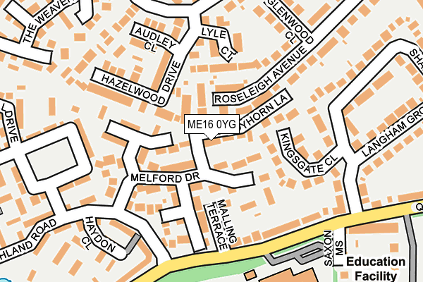 ME16 0YG map - OS OpenMap – Local (Ordnance Survey)
