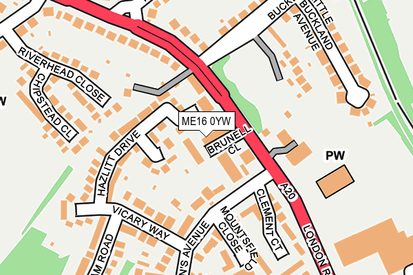 ME16 0YW map - OS OpenMap – Local (Ordnance Survey)