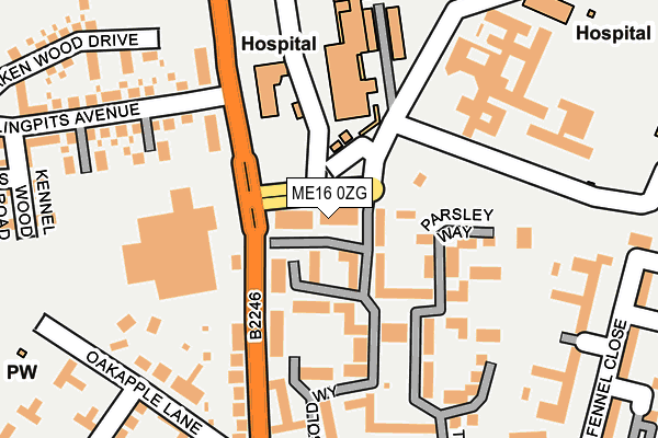ME16 0ZG map - OS OpenMap – Local (Ordnance Survey)