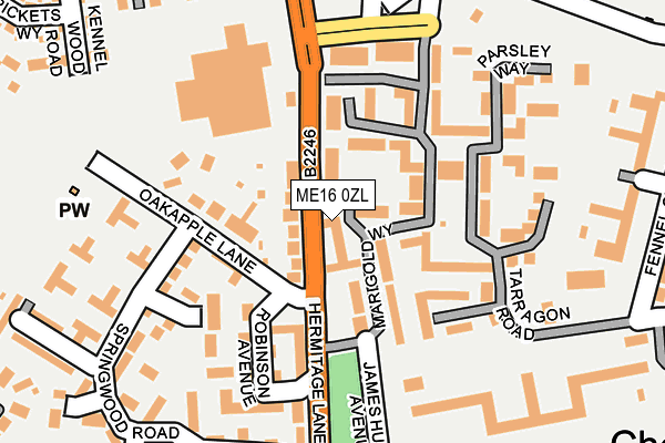 ME16 0ZL map - OS OpenMap – Local (Ordnance Survey)