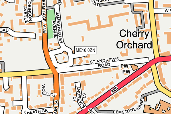 ME16 0ZN map - OS OpenMap – Local (Ordnance Survey)